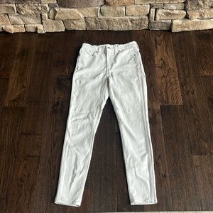 Madewell White 10” high rise skinny jeans size 28